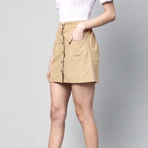 Small Light Tan Skirt A-Line Corduroy